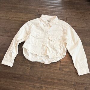 Velvet Heart White Denim Jacket Cropped